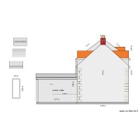 plan façade ouest projetée + porte fenêtre v8