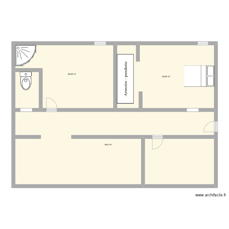 schéma house. Plan de 3 pièces et 148 m2