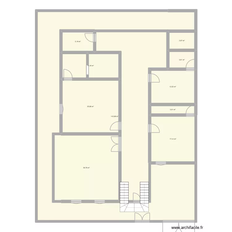 diagne. Plan de 10  et 263 m²