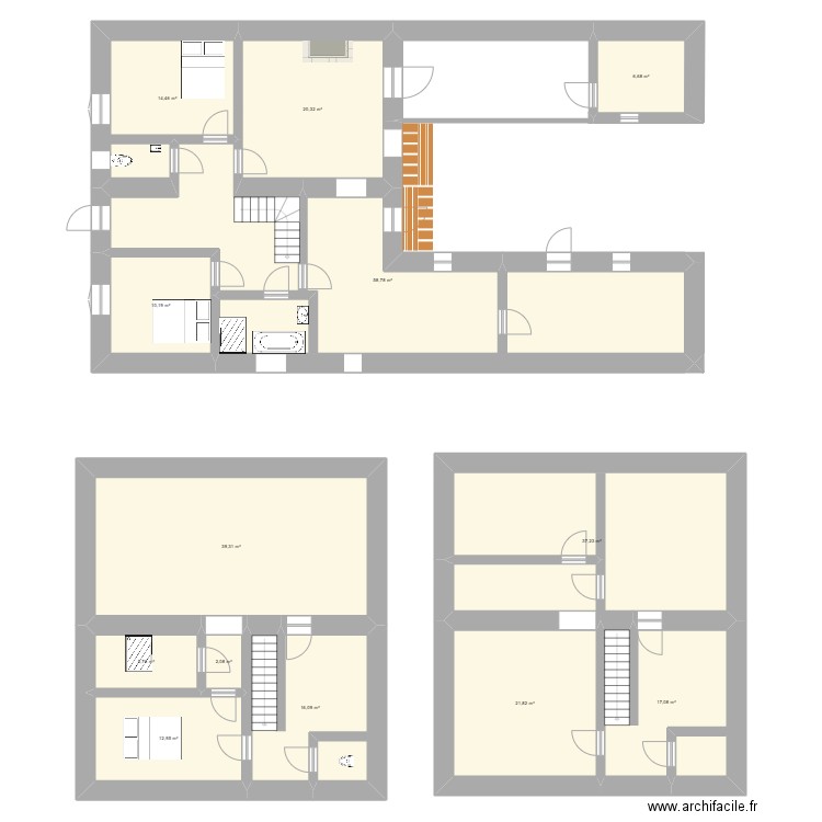 Maison du gua. Plan de 13 pièces et 263 m2