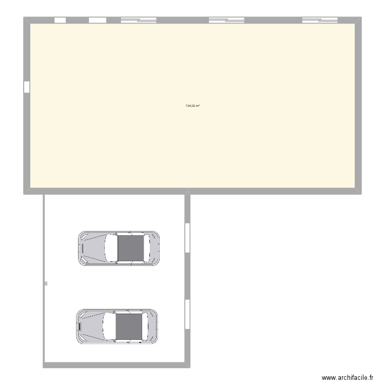 les bois. Plan de 1 pièce et 134 m2