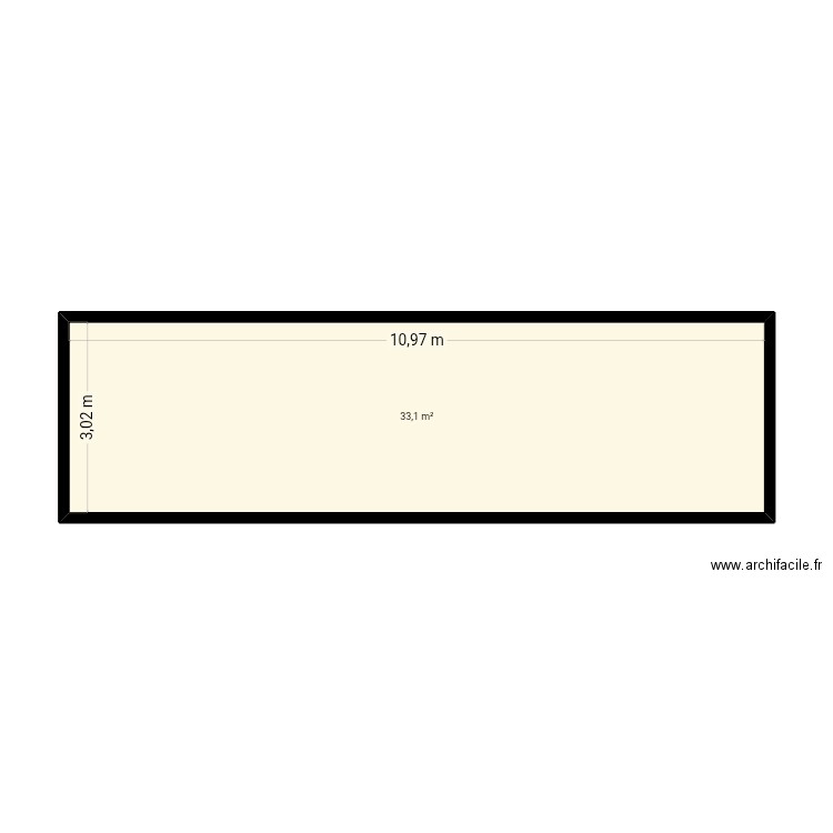 Couloir. Plan de 1 pièce et 33 m2
