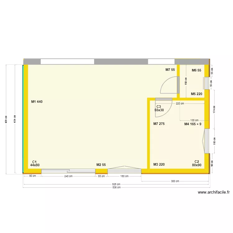 Projet Baton  implantation module murs 13.02.26. Plan de 3  et 36 m²