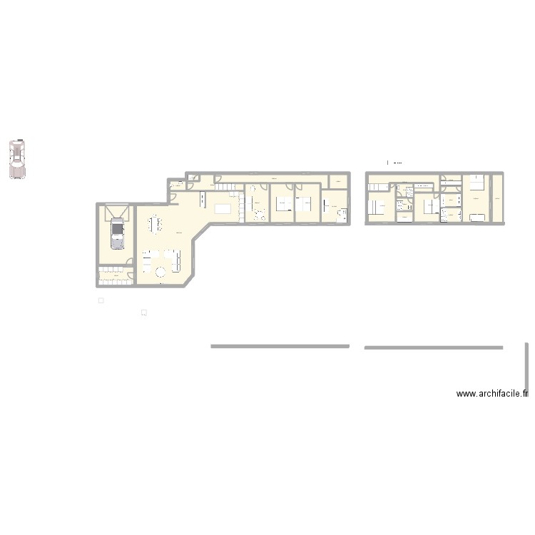 Lattes - Mejean. Plan de 23 pièces et 337 m2