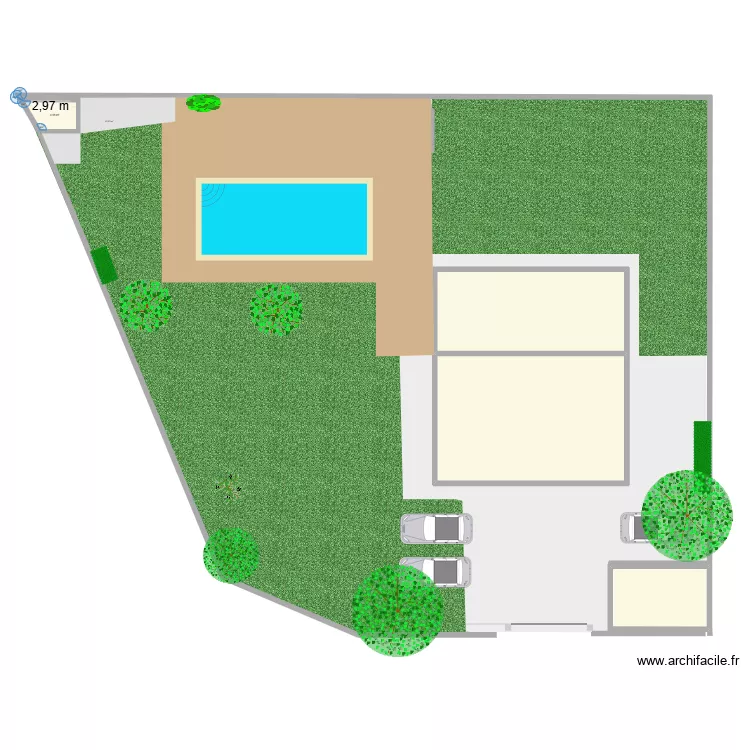 plan de masse. Plan de 4 Pièces et 146 m²