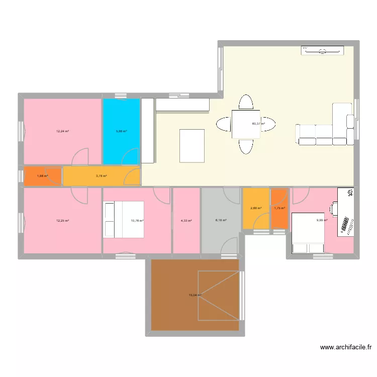 Haux 2. Plan de 13  et 147 m²