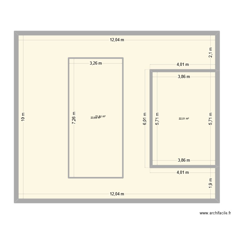 piscine. Plan de 3 pièces et 142 m2