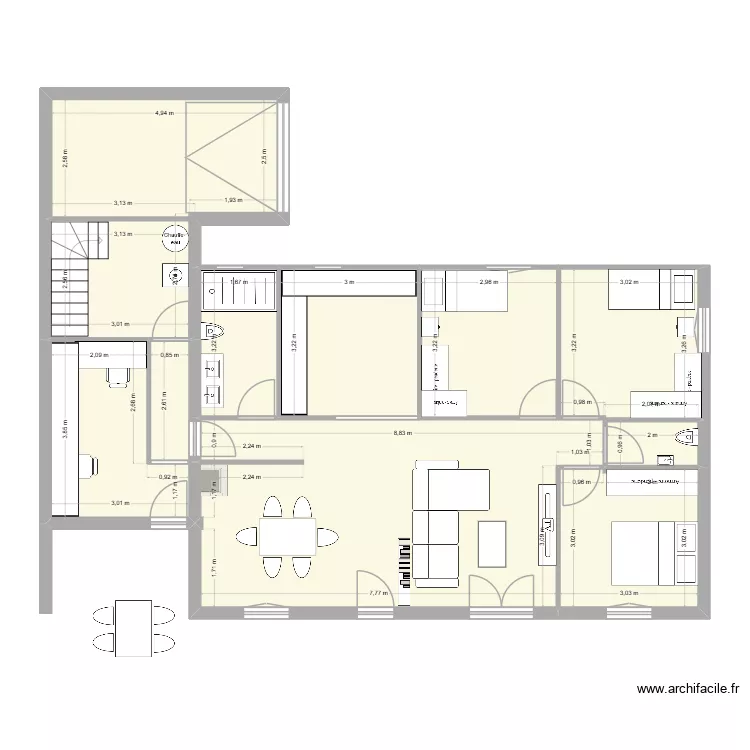 Julien St Chamas. Plan de 9  et 110 m²