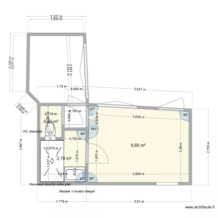 Piriac2. Plan de 3 et 13 m² Piriac2. Plan de 3 et 13 m²
