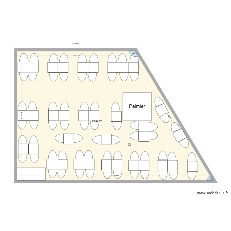 lavendou. Plan de 1 pièce et 82 m2