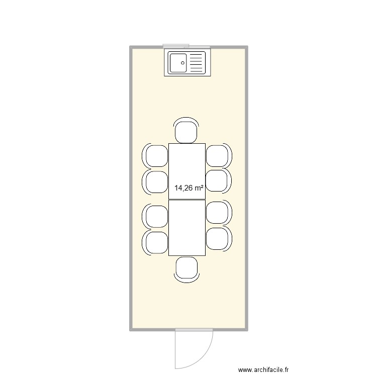 ROLANDO POISSON CHANTIER VENISSIEUX. Plan de 1 pièce et 14 m2