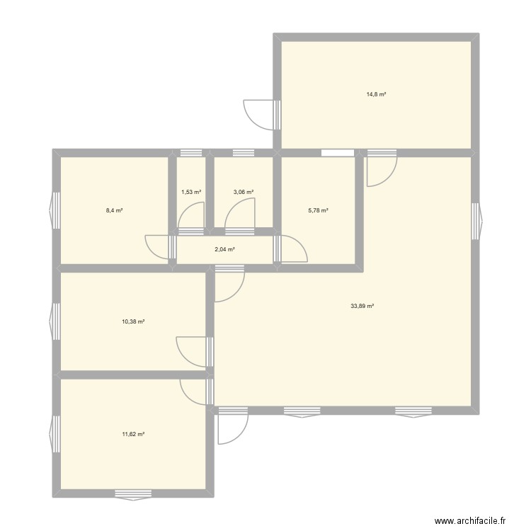 nouveau buraux. Plan de 9 pièces et 91 m2