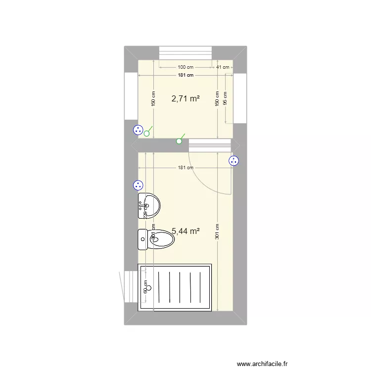 salle de bain. Plan de 