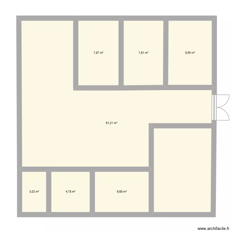 glr. Plan de 7 pièces et 100 m²