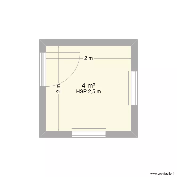 abri piscine. Plan de 1 Pièce et 4 m²