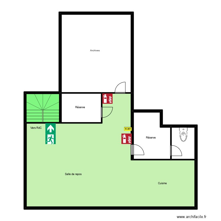 ARS Herriot sous-sol. Plan de 6 pièces et 131 m2