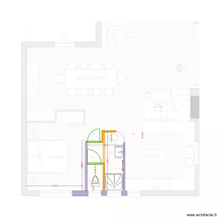 plan SDB sans le fond. Plan de 