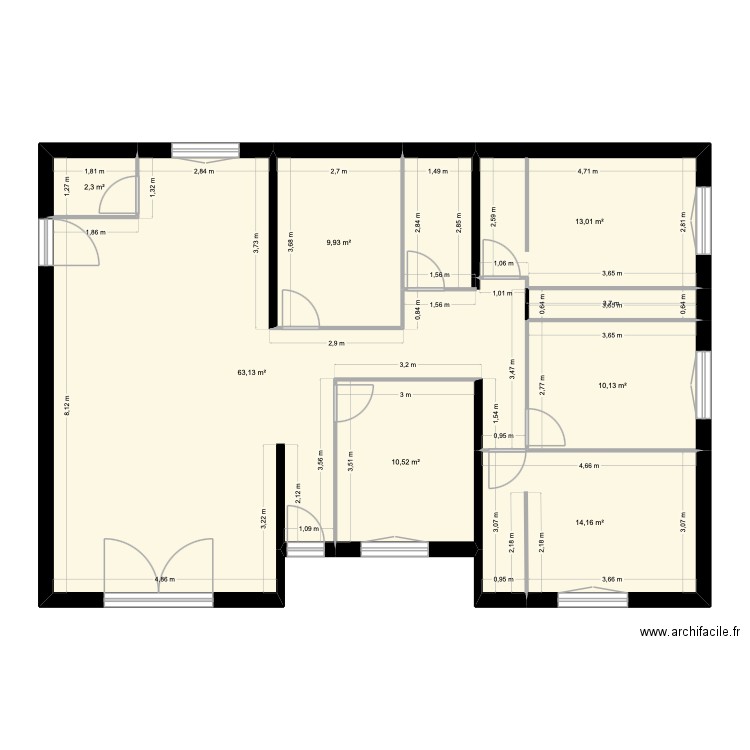 maison Auterive. Plan de 7 pièces et 123 m2