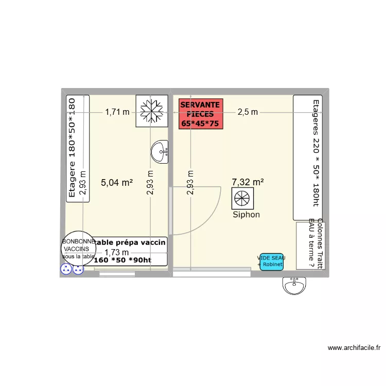 plan AUVERGNE. Plan de 2  et 12 m²
