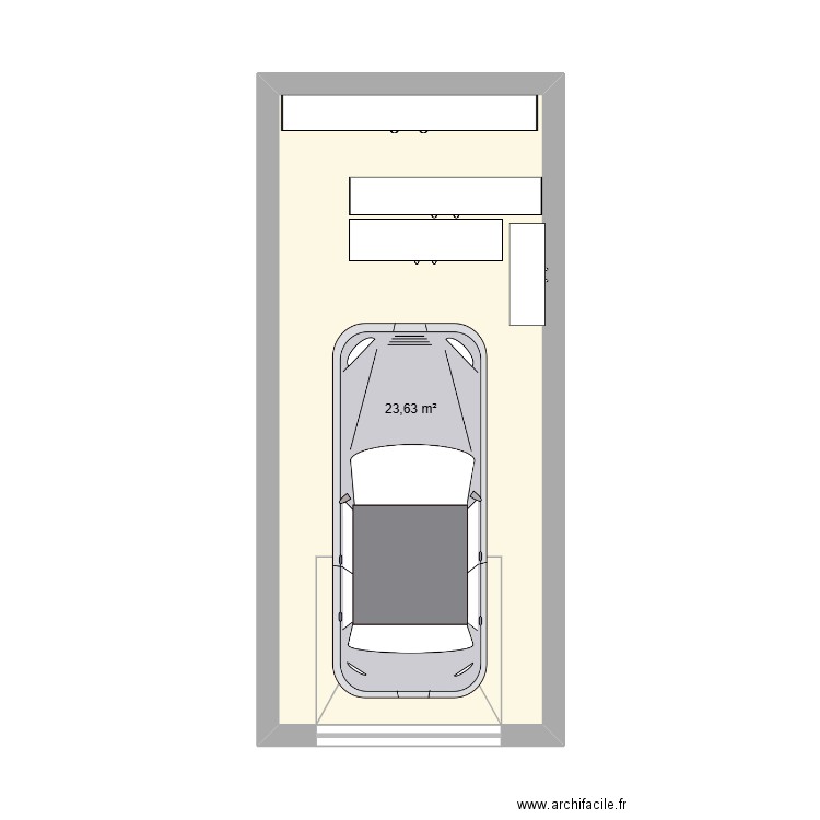 garage. Plan de 1 pièce et 24 m2