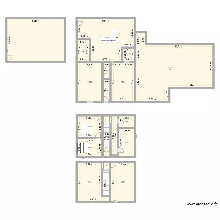 Maison. Plan de 19 et 357 m² Maison. Plan de 19 et 357 m²
