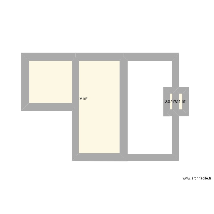 STEPARLY Piscine. Plan de 3 pièces et 9 m2