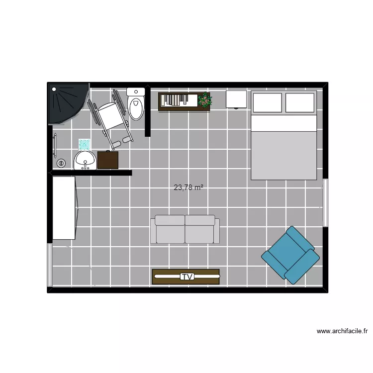 kiara.291. Plan de 1 pièce et 24 m² kiara.291. Plan de 1 pièce et 24 m²