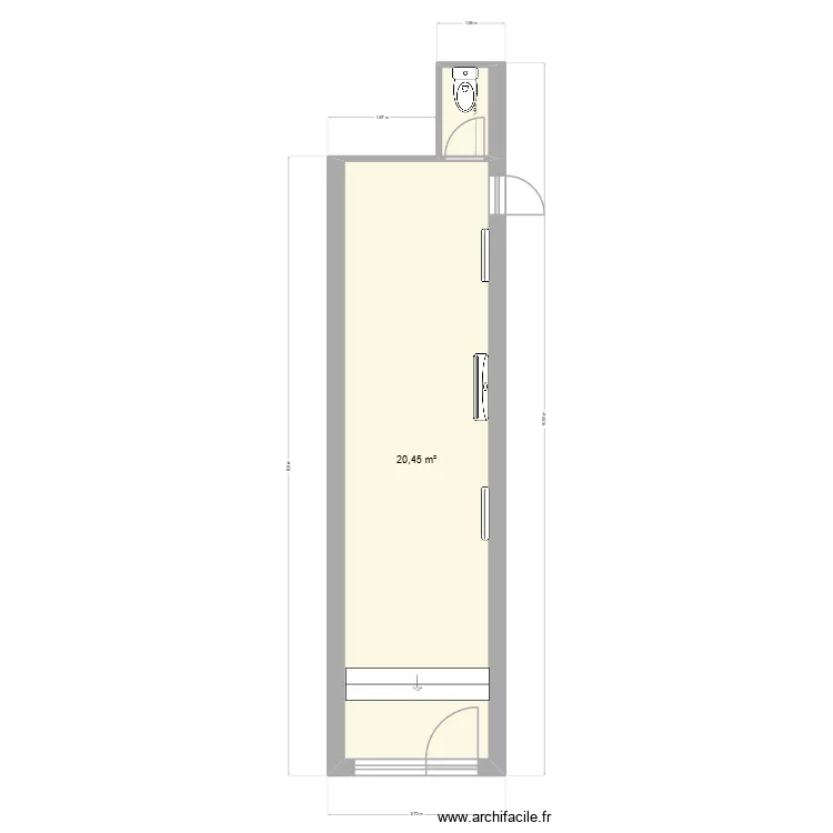 ANDRE/MARCHE. Plan de 2  et 21 m²