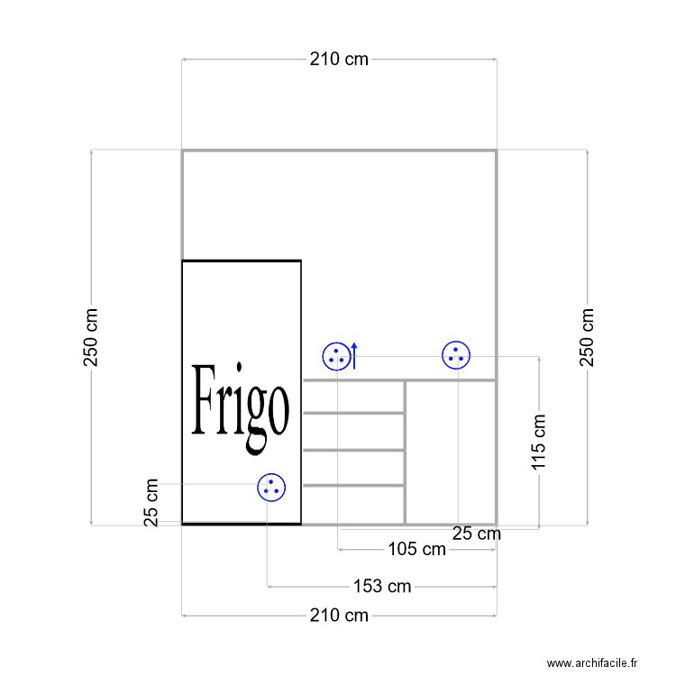 mamy. Plan de 2 pièces et 5 m2