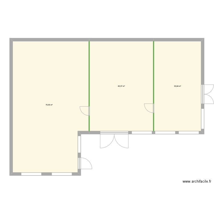 Roville. Plan de 3 pièces et 155 m2