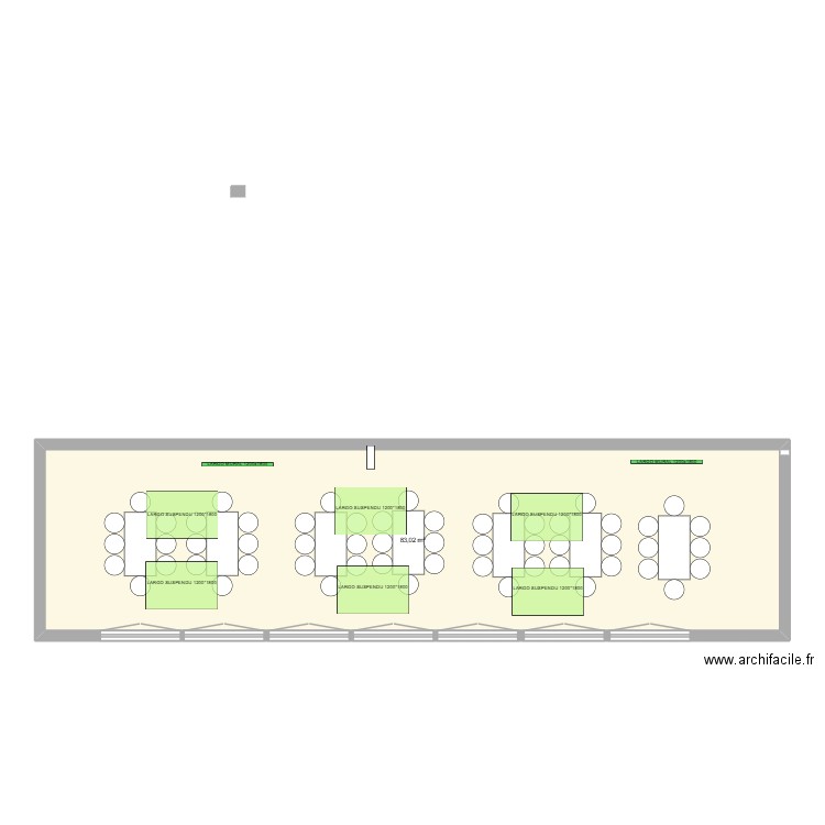 SALLE DES HEBERGES LYCEE DEPOORTER HAZEBROUCK. Plan de 1 pièce et 83 m2