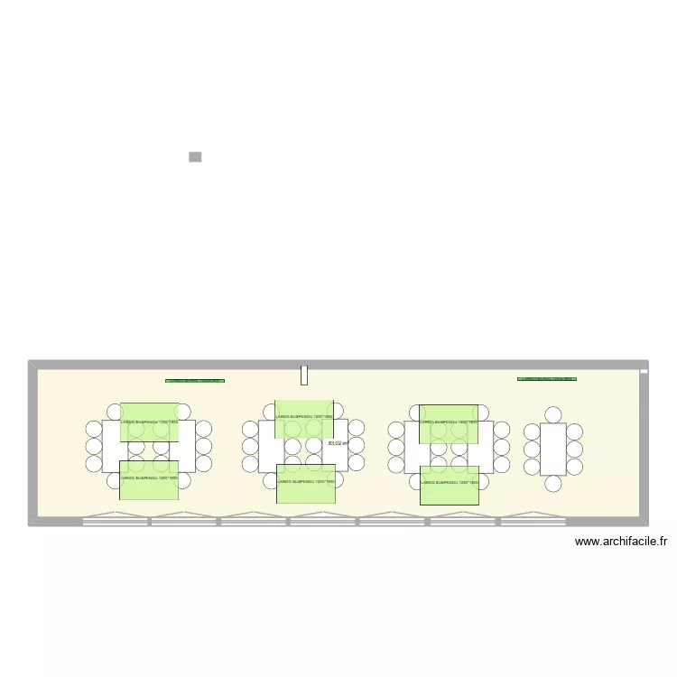 SALLE DES HEBERGES LYCEE DEPOORTER HAZEBROUCK. Plan de 1  et 83 m²