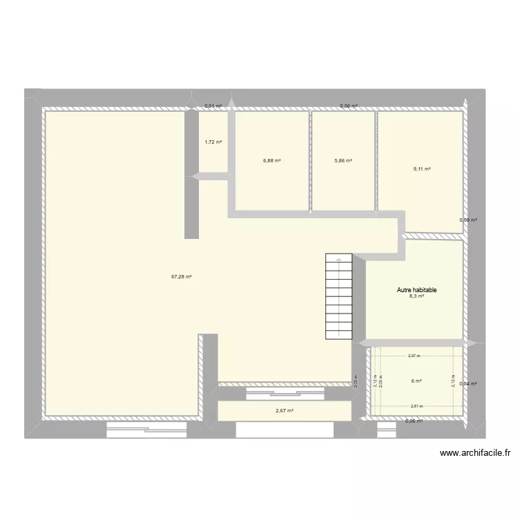 la curtillotte. Plan de 13  et 108 m²