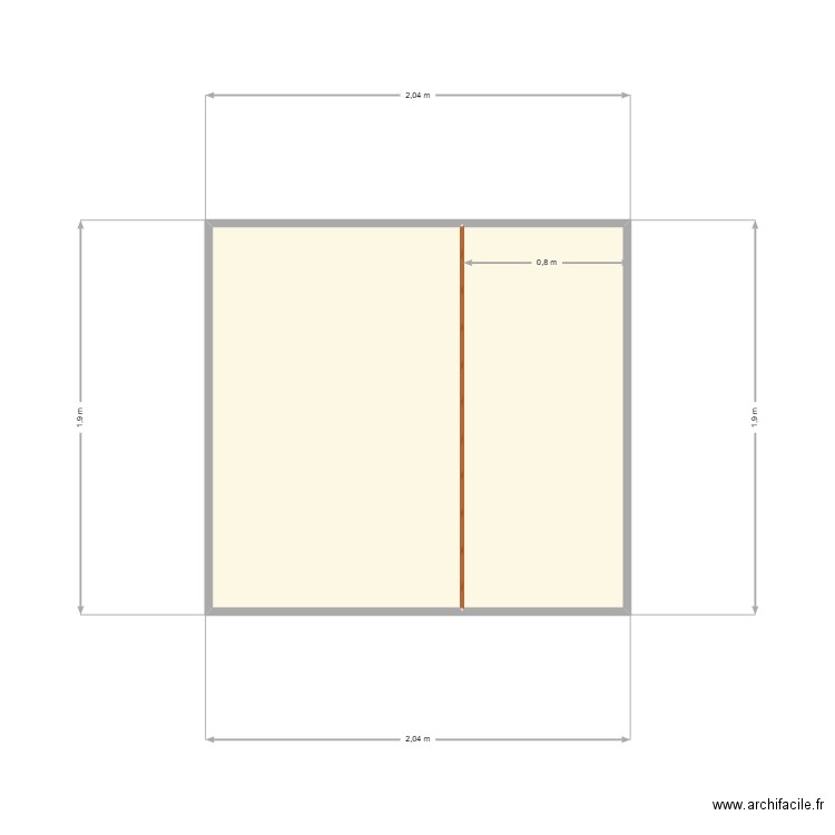 DRESSING 1. Plan de 2 pièces et 4 m2