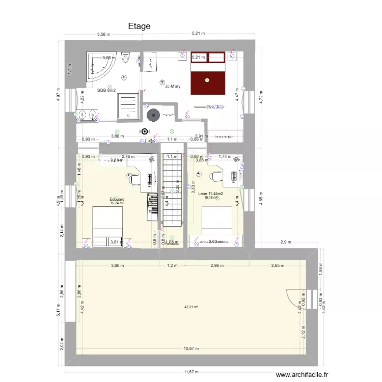 etage joudreville cotation. Plan de 