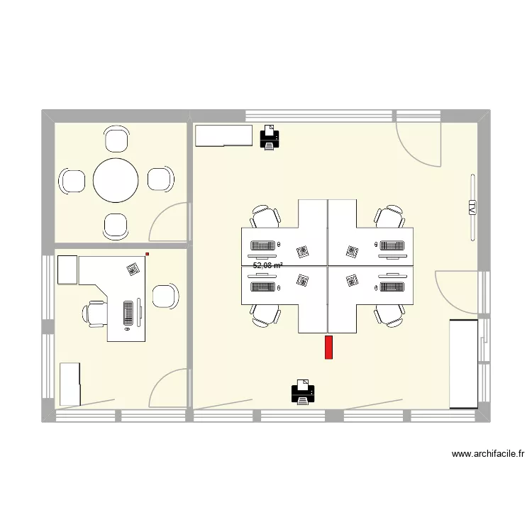 Bureau V1. Plan de 1 et 52 m² Bureau V1. Plan de 1 et 52 m²