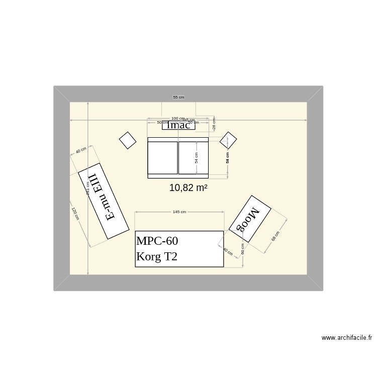 test Ceriale. Plan de 1 pièce et 11 m2