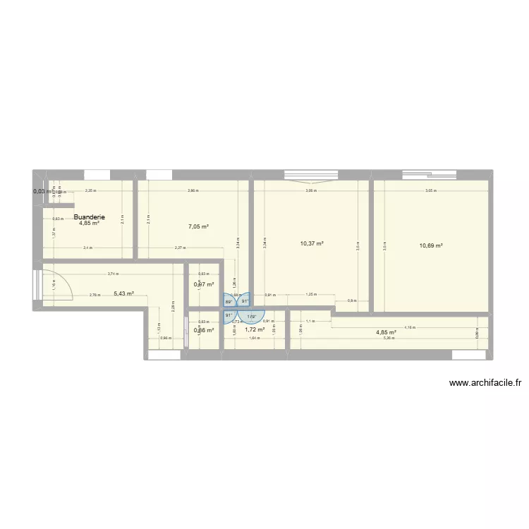 ream&eacute;nagement chambres d'amis 3&egrave;me version. Plan de 