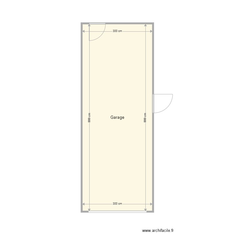 Plan garage Avant travaux Le Bars. Plan de 1 pièce et 24 m2