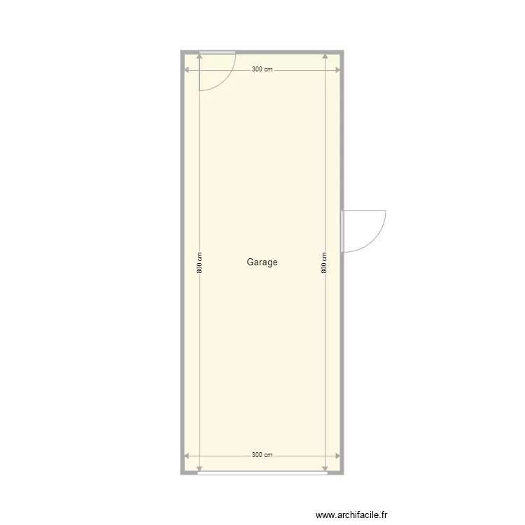 Plan garage Avant travaux Le Bars. Plan de 