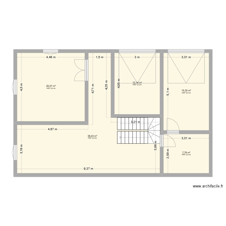 lot karoun. Plan de 5 pièces et 94 m2