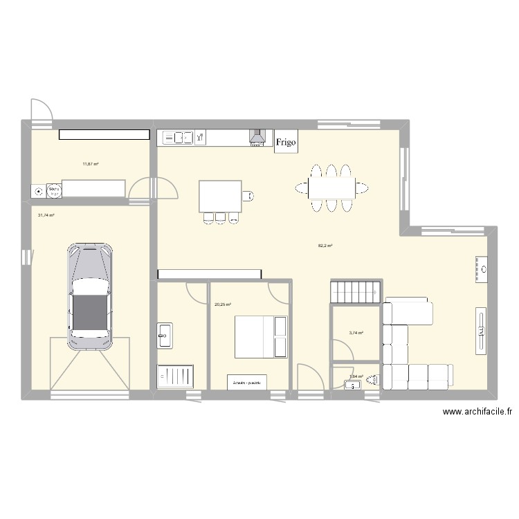 carvin 2. Plan de 6 pièces et 152 m2