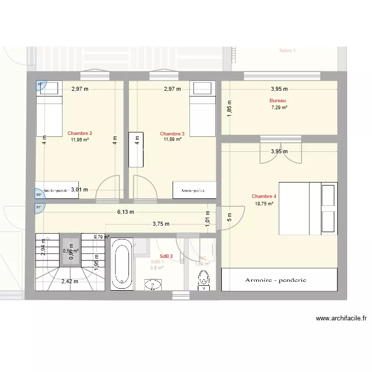 Salle de bain. Plan de 