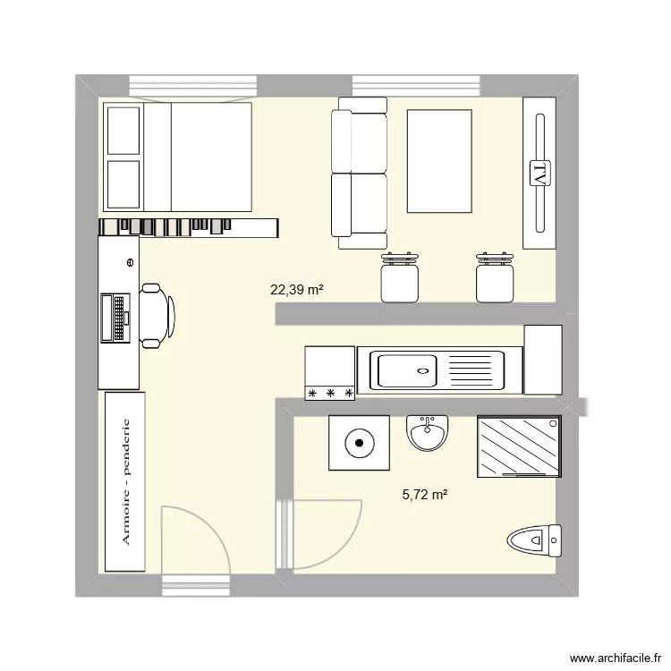 Ap 1. Plan de 2  et 28 m²