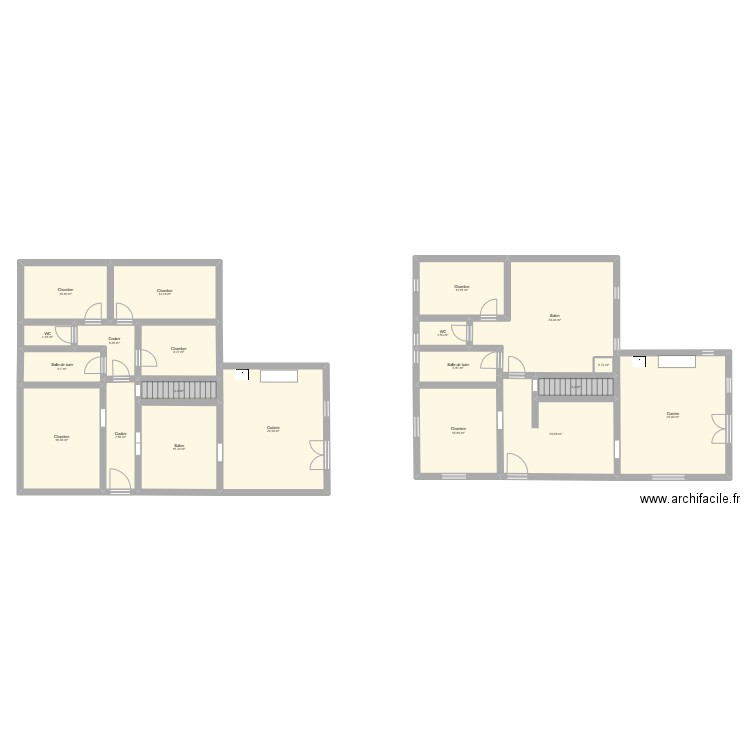 plan maison v1. Plan de 20 pièces et 240 m2