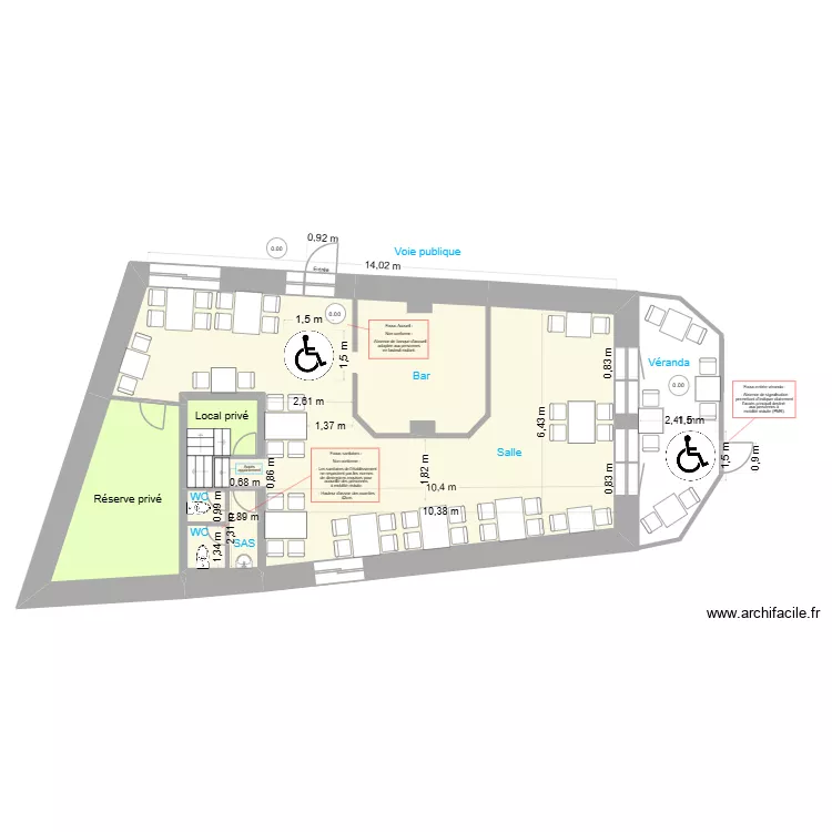 Plan AV Travaux - Le SULKY. Plan de 7  et 115 m²