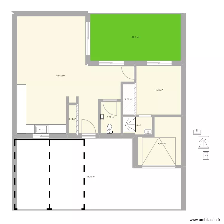 aigrefeuille. Plan de 9  et 154 m²