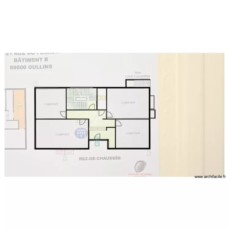 PERRON RDC. Plan de 