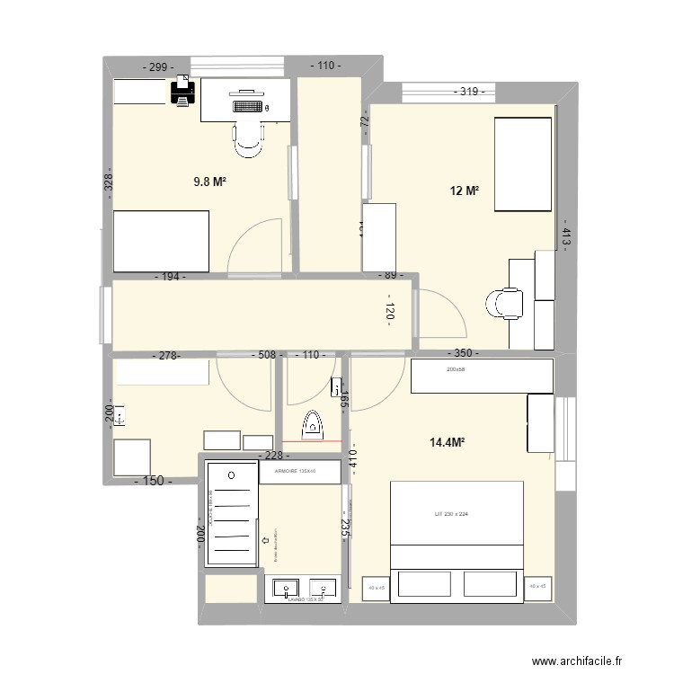 Habay-PLAN Modifications construicteur 21-07-25. Plan de 6 pièces et 58 m2