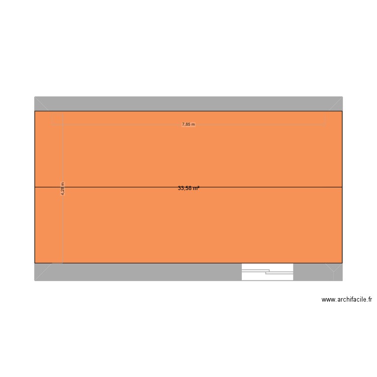 test. Plan de 1 pièce et 34 m2